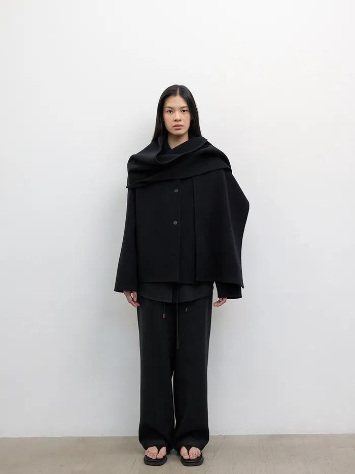 [29CM 단독] VIRGIN WOOL HANDMADE COAT with MUFFLER [BLACK]