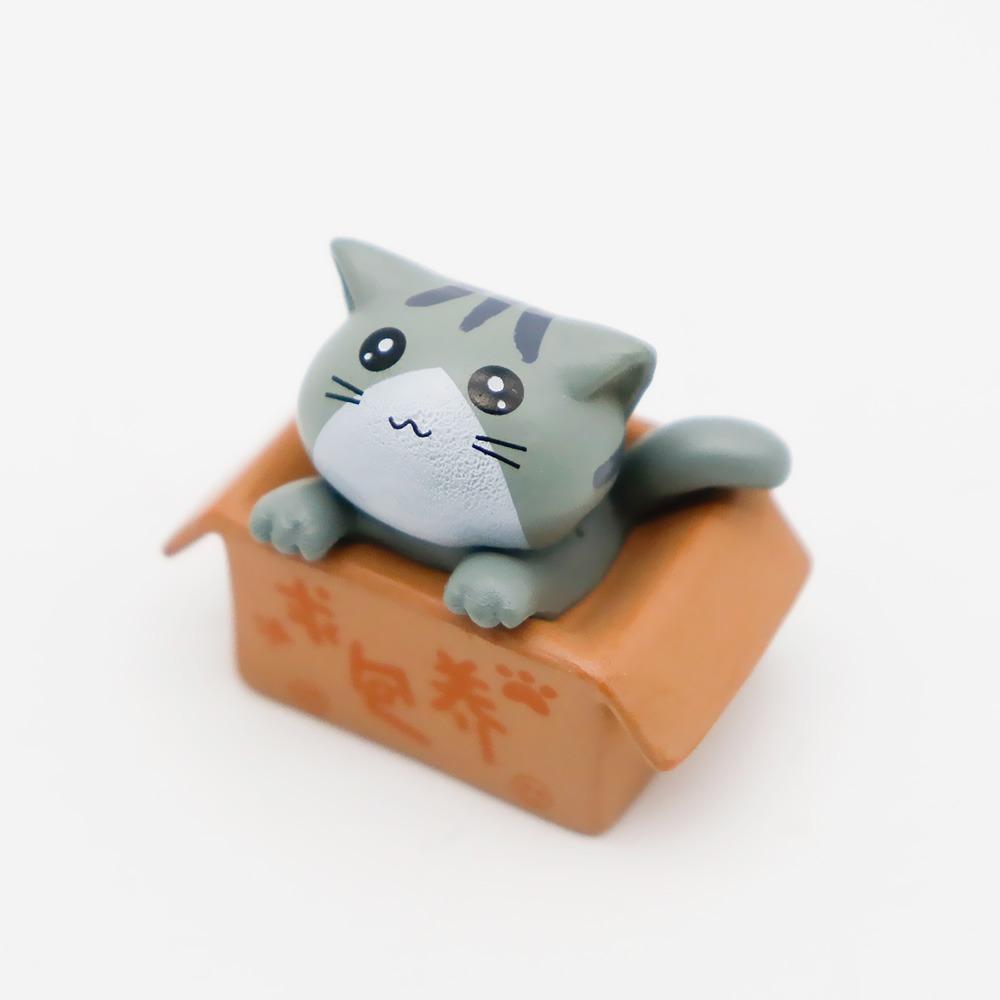 미미네아쿠아 어항 상자 고양이 피규어-그레이