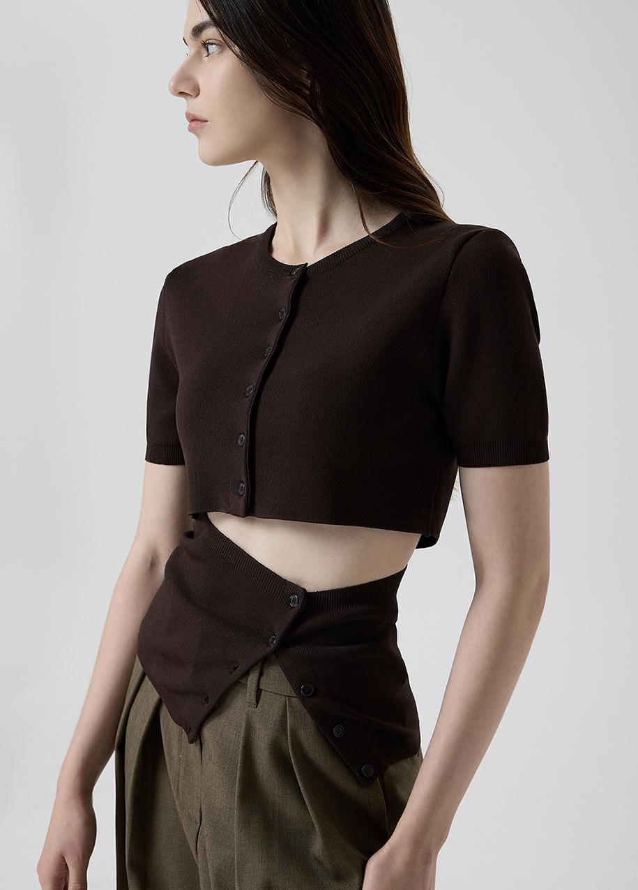 Two-piece short-sleeved knitwear