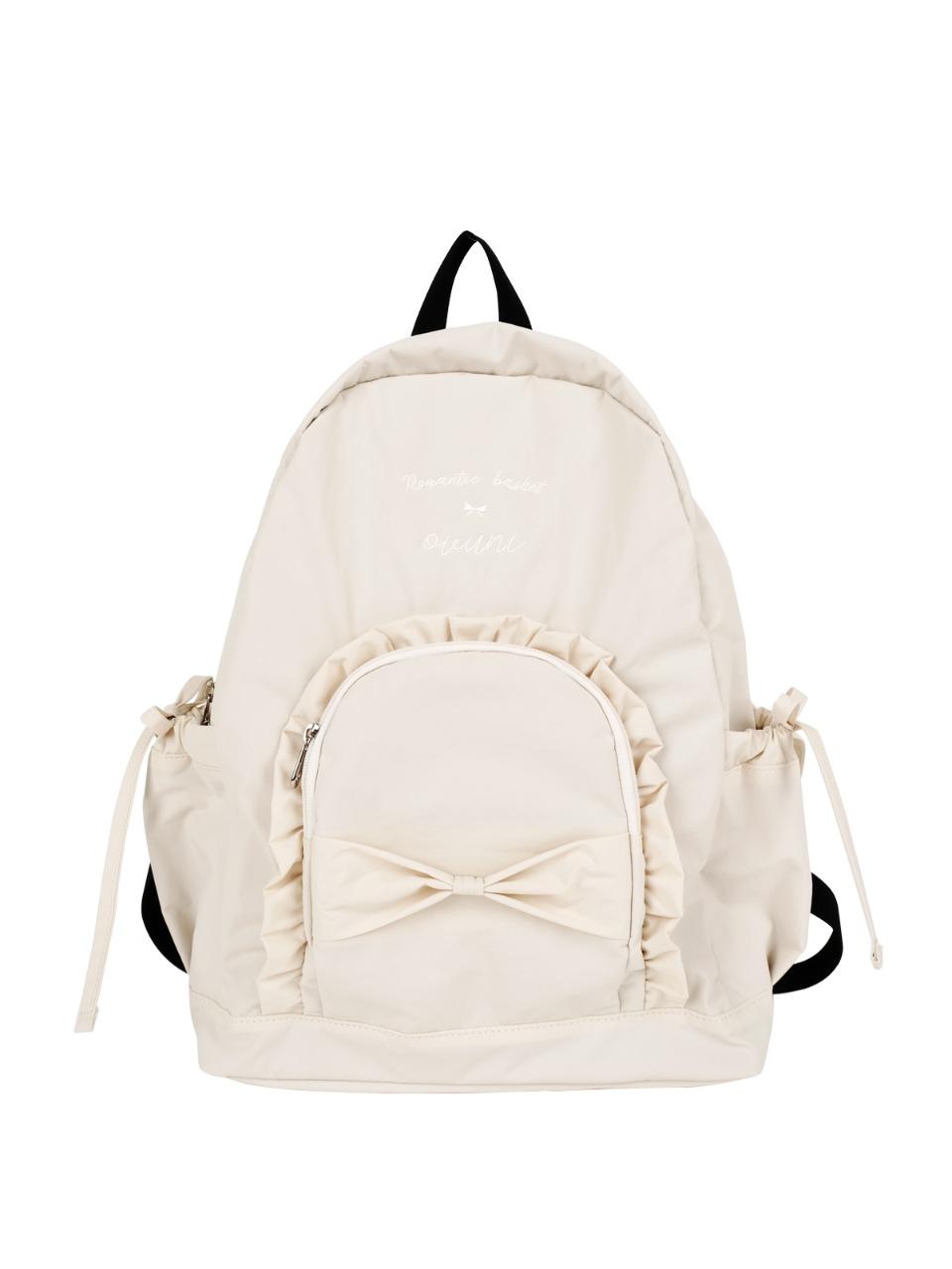 [10% SALE ~ 7.31 | 8.1 배송시작] Ruffle ribbon backpack_ivory