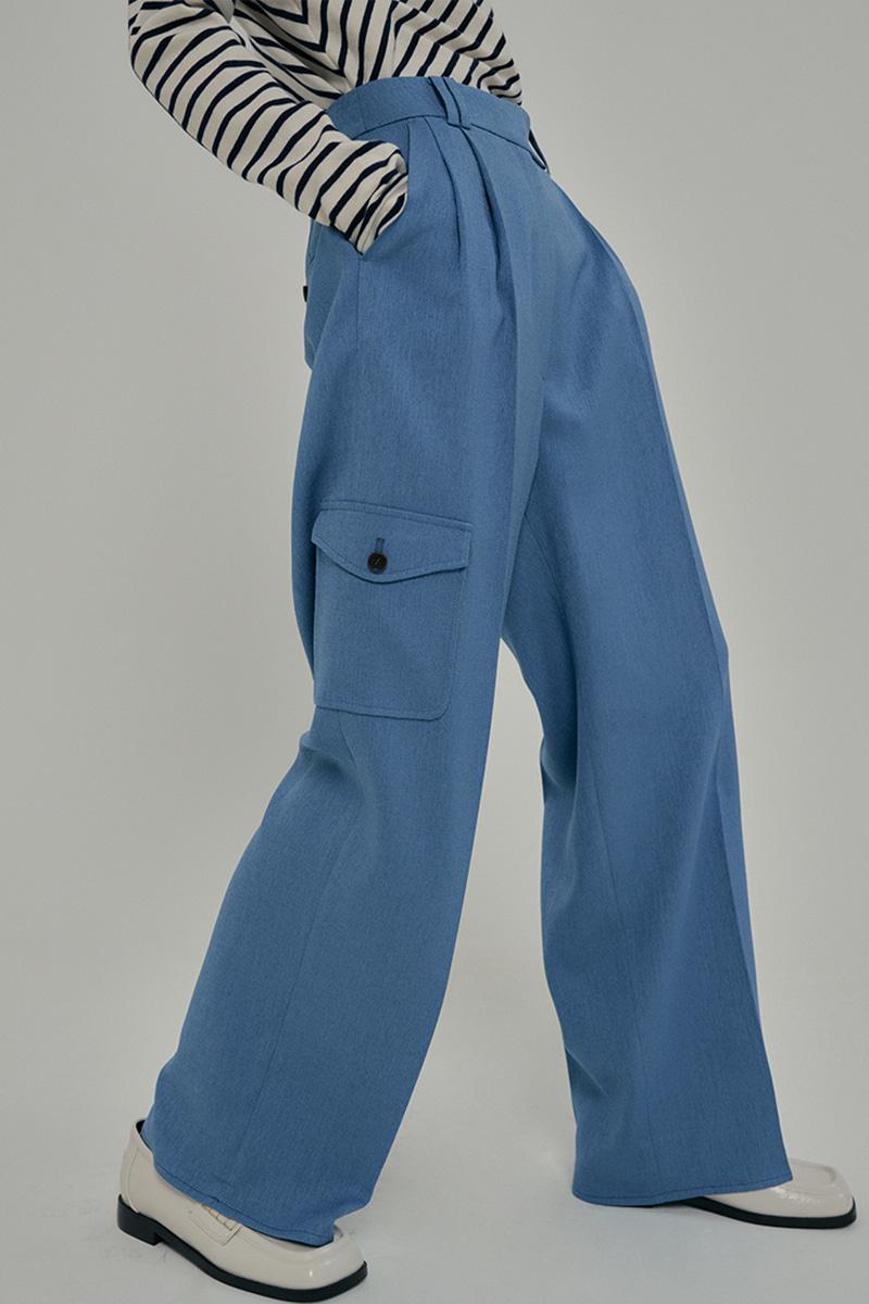 Foil pants Peacock blue