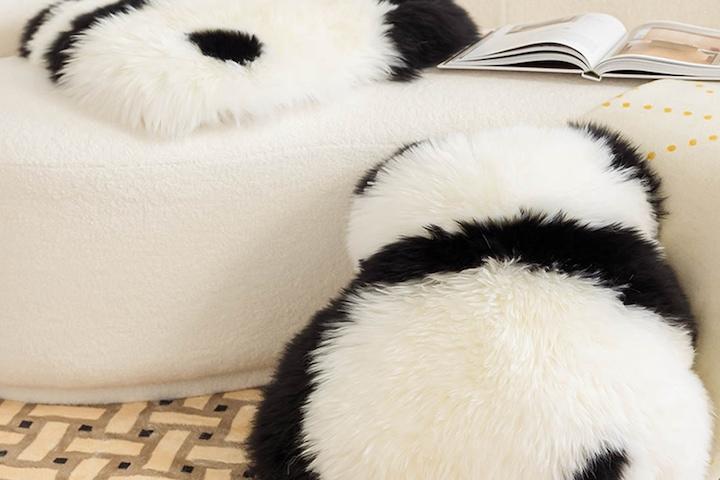 판다 양모 러그 쿠션