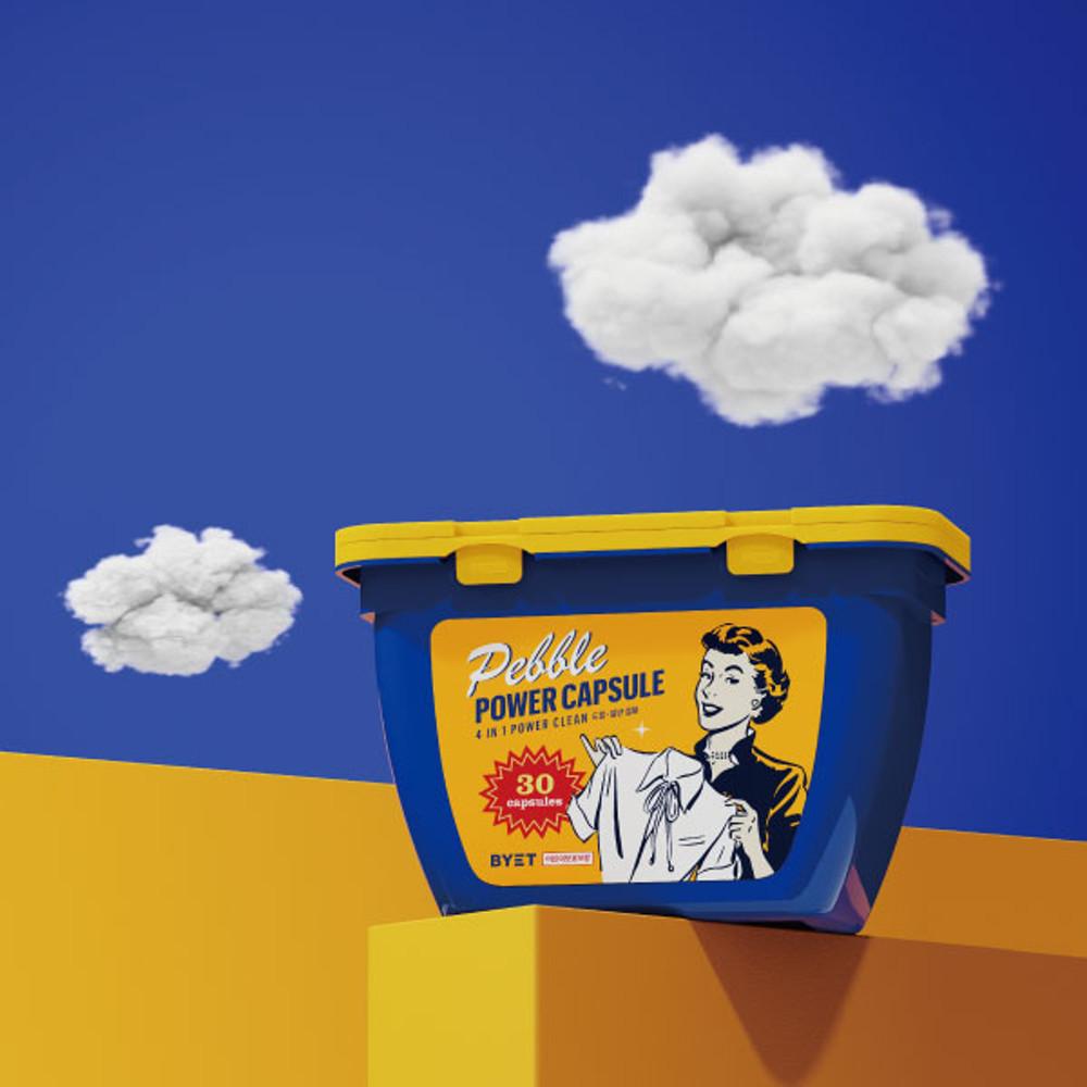 바이에트 고농축 올인원 30개입 대용량 페블 캡슐 세탁세제 간편 비누향 30개입 1박스