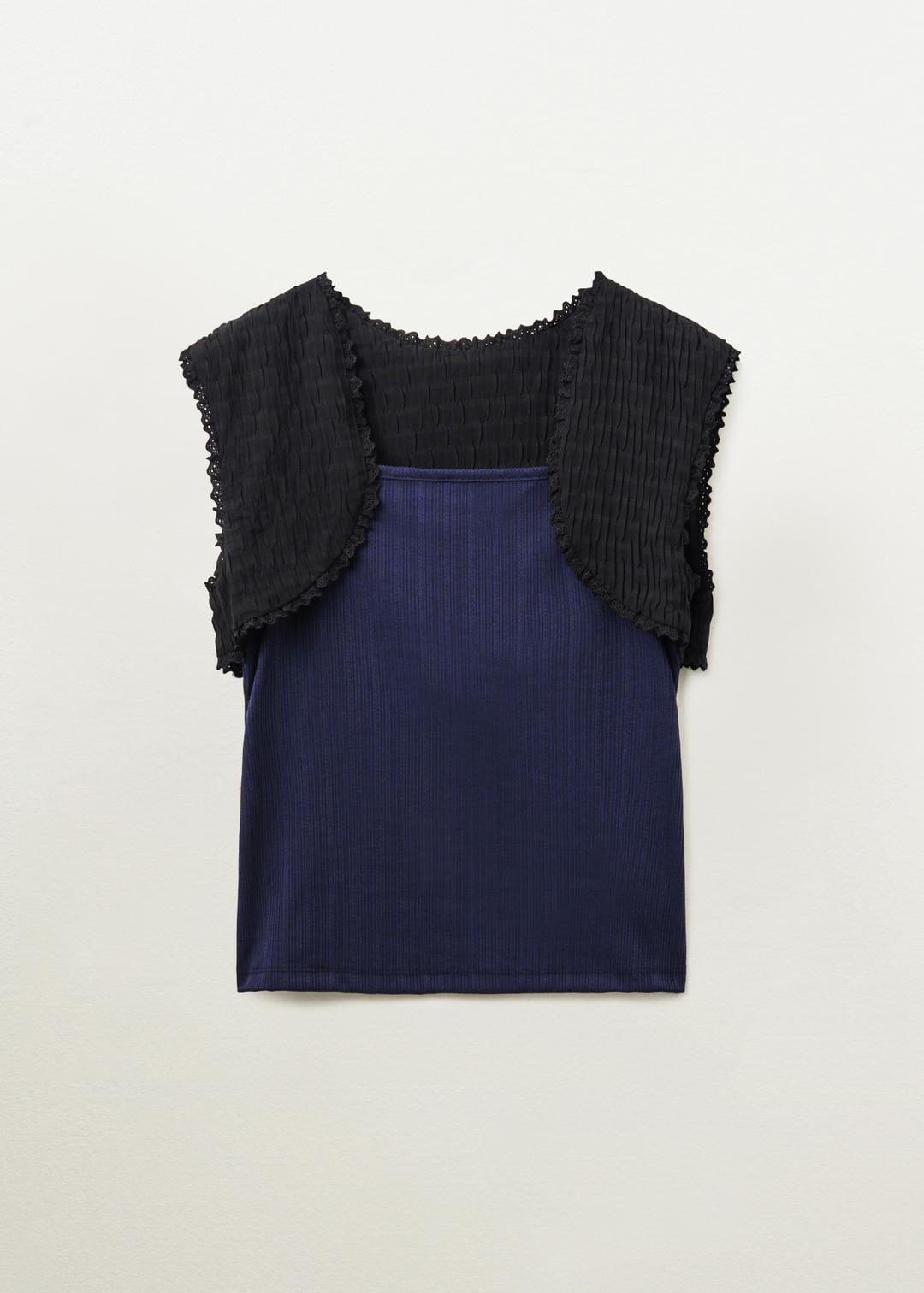 [EXCLUSIVE] Vest Layered Sleeveless / Black