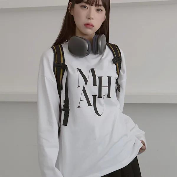 [LIMITED] 미들 로고 긴팔 티셔츠