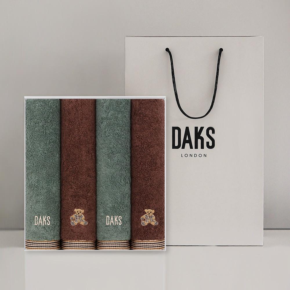 [호텔타월][DAKS] 닥스 하우스 스트라이프세면 4매 수건 선물세트