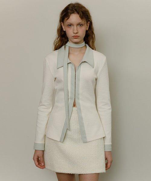 슬림핏 후크 스카프 셔츠(민트)