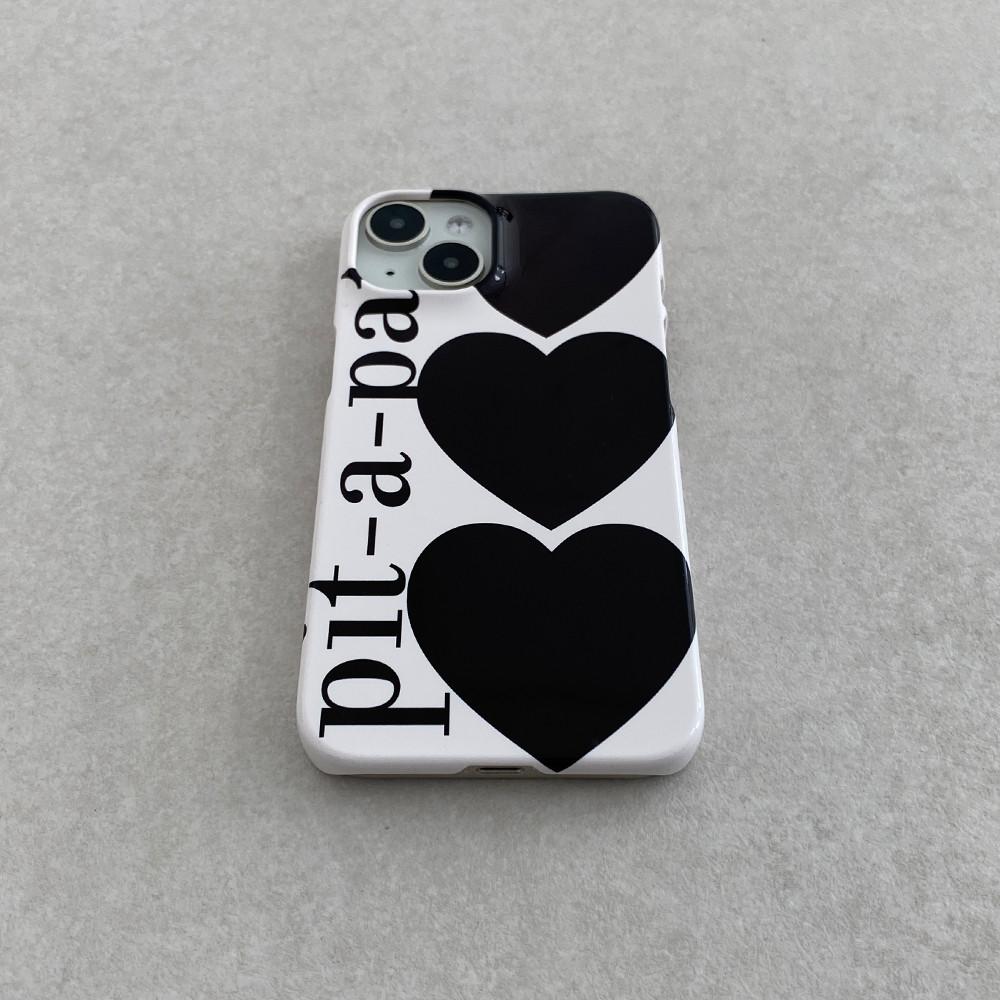속담 / black heart pit a pat 유광 하드 아이폰14 폰 케이스