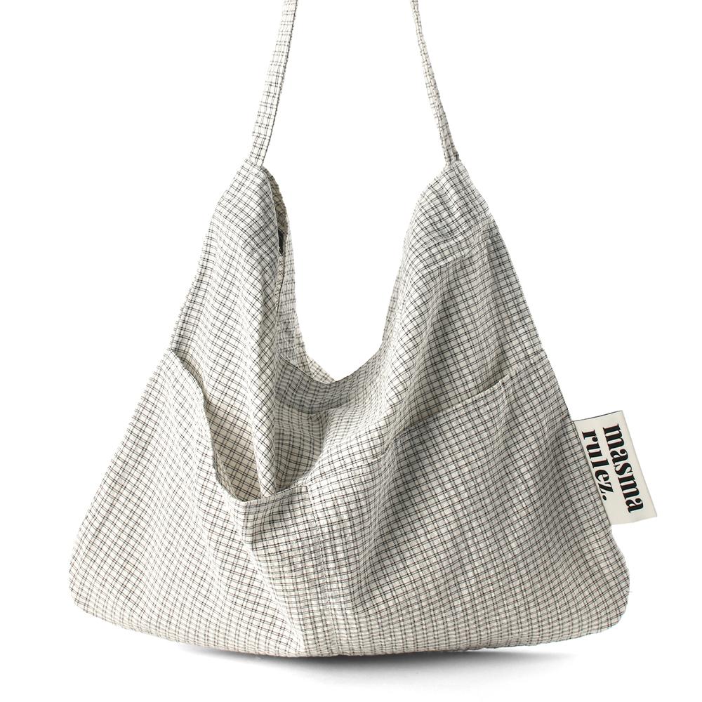 마스마룰즈 Rabbit eco bag_Cozy check_ivory