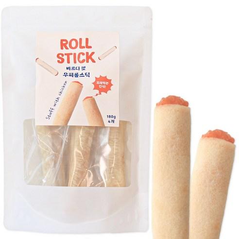 바르다펫 오래먹는 한우 우피롤스틱 4개입 강아지간식 - 건조간식/육포 | 쿠팡