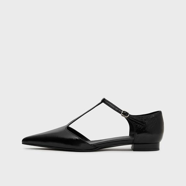 LIAS T-STRAP FLAT_BLACK