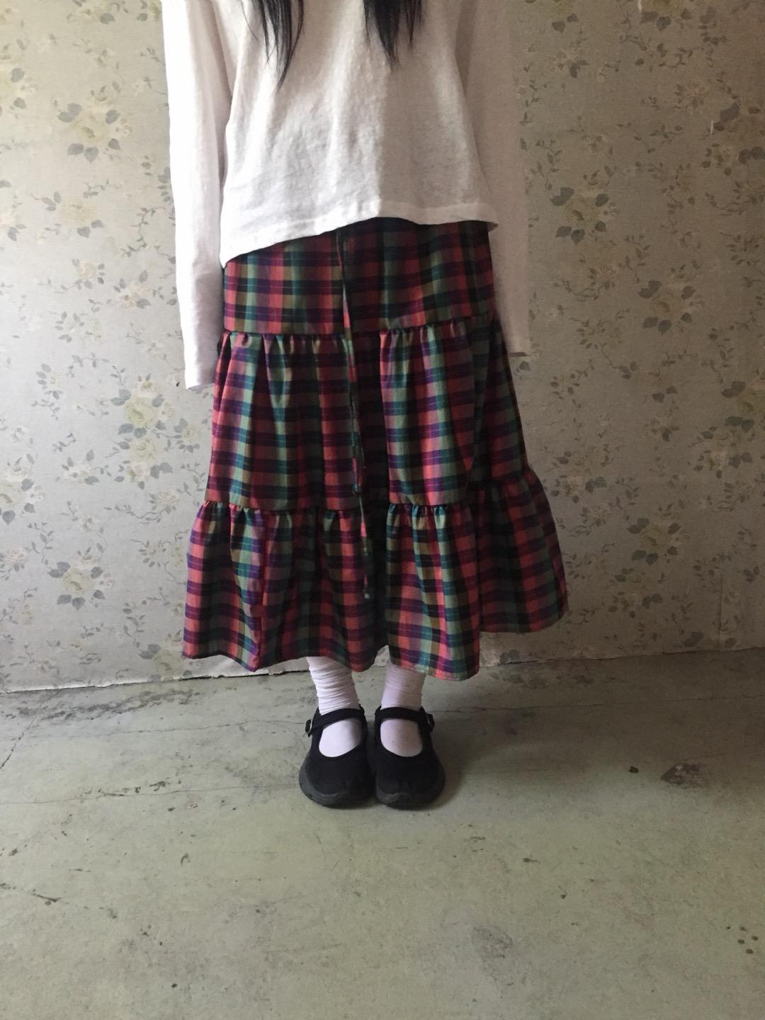 check cancan long skirt (2c)