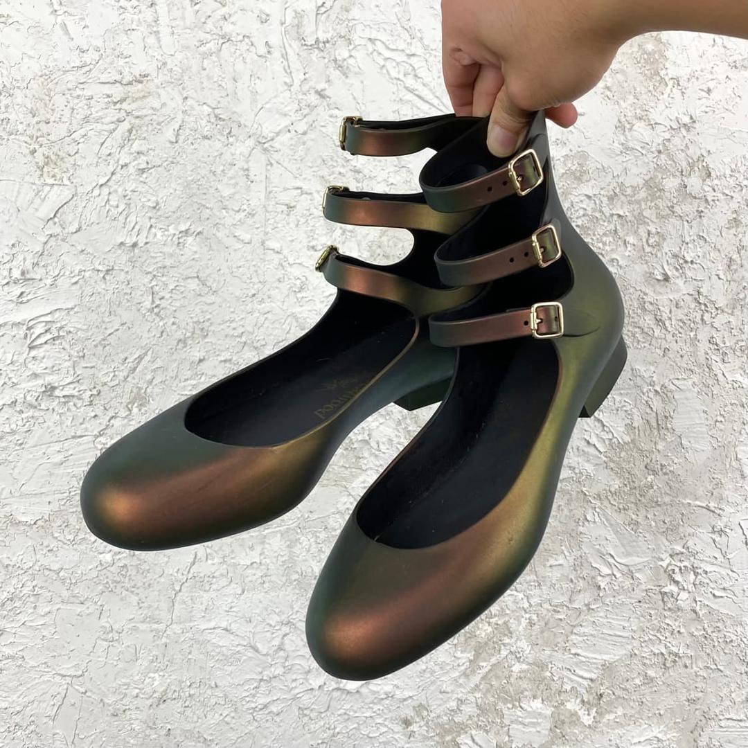 비비안 웨스트우드 앵글로매니아 멜리사 3-strap 젤리 발레 플랫 | 후루츠패밀리