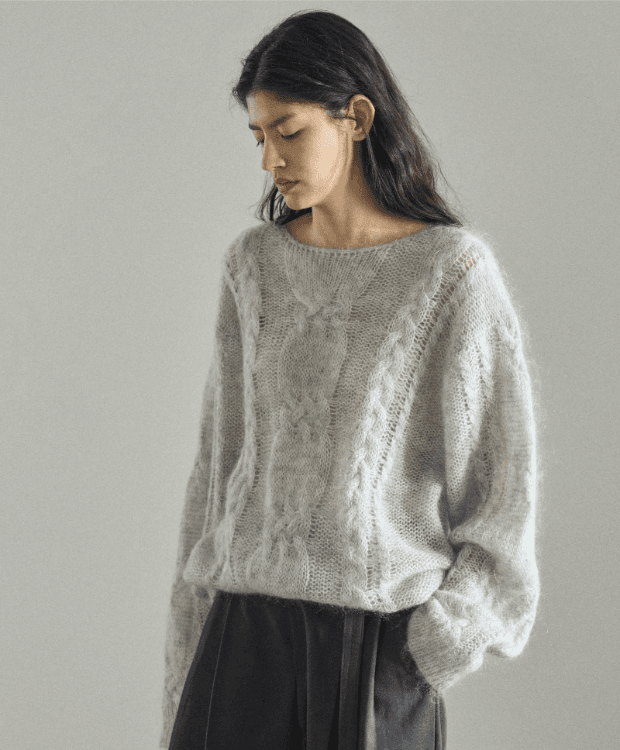 클라레 모헤어 케이블 니트