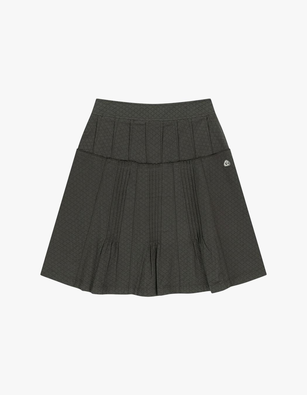 Flower Pintuck Skirt - Charcoal