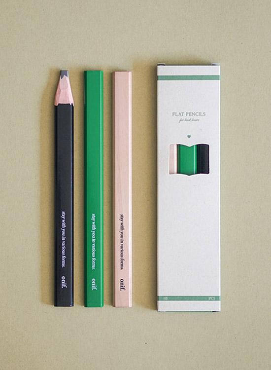 오니프 납작 독서 연필 3P SET woodwork pencil