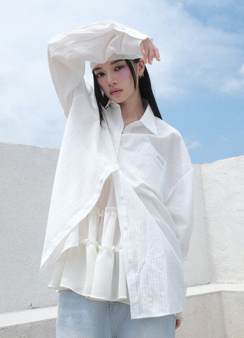 TROY STRIPE SHIRT / WHITE