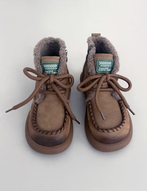 [ real leather ] vintage round fur walker