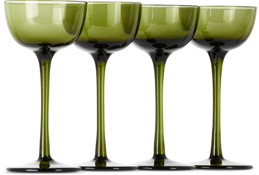 Green Host Liqueur Glass Set, 4 pcs