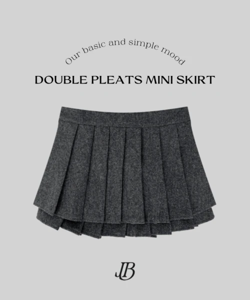 진가 이중 플리츠 미니 스커트