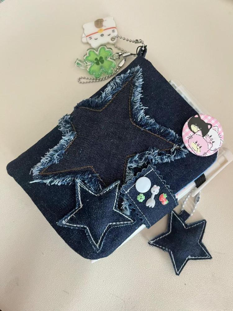 수심 Denim Star Binder M5 데님 스타 다이어리 지갑 5공 바인더 별 키치