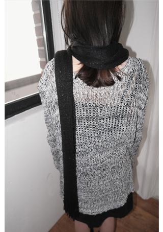 melange long knit ops