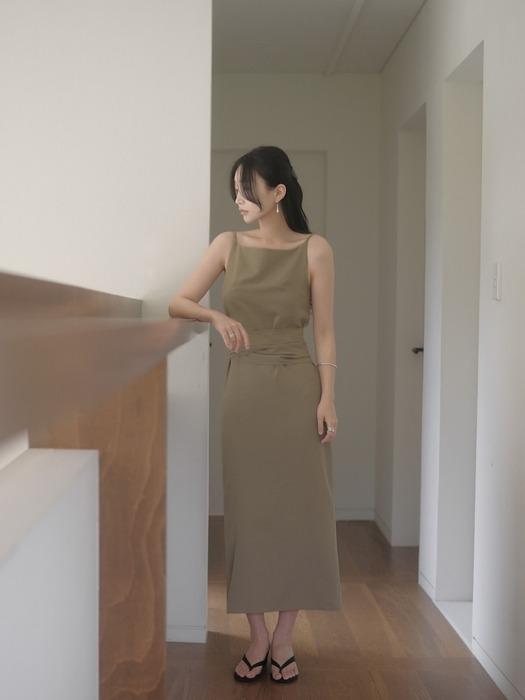 보에 스트랩 나시 원피스_Boe one-piece[khaki beige]