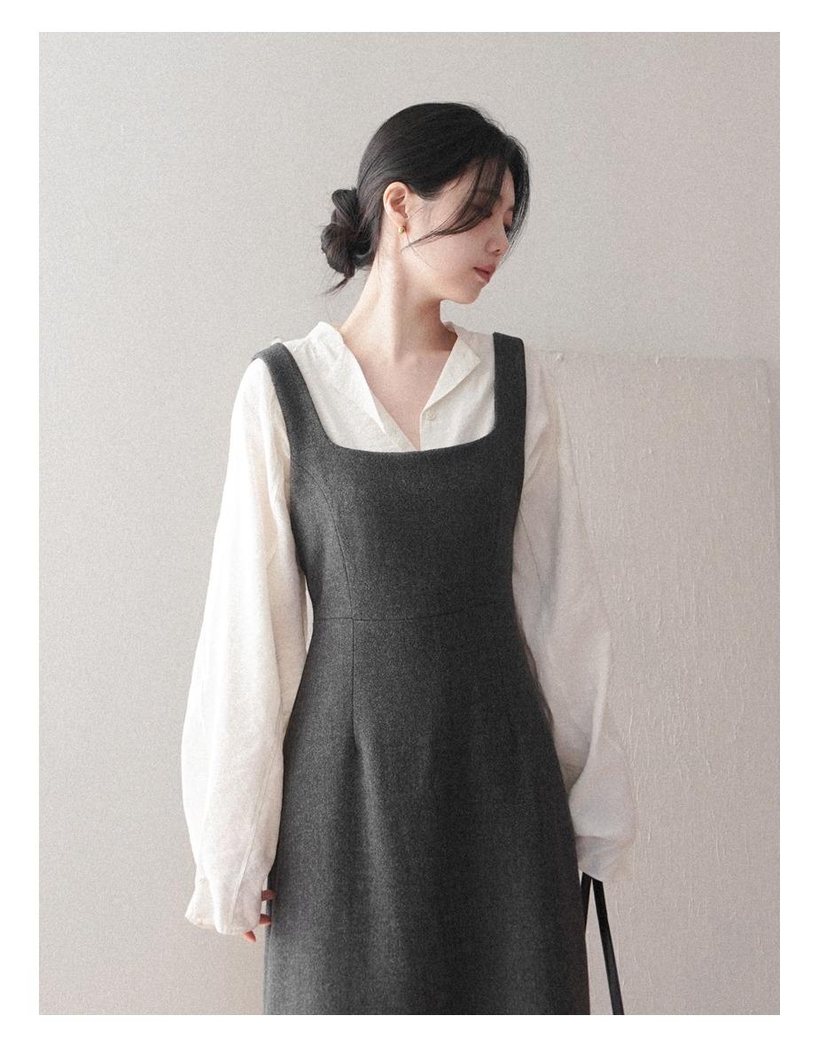 [7일소요] 코지 뷔스티에 원피스 [차콜]