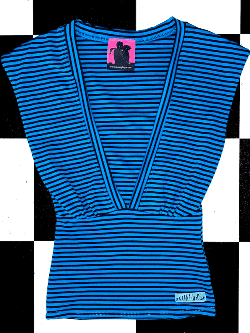 V NECK IN BLUE STRIPES
