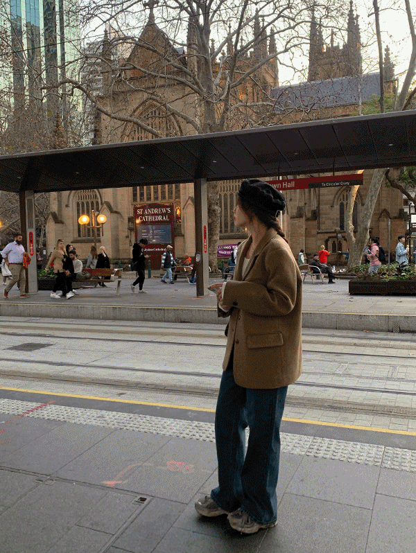 무드인슬로우 [premium/패딩안감/하객룩/울 90%] 누빔 메리노 울자켓