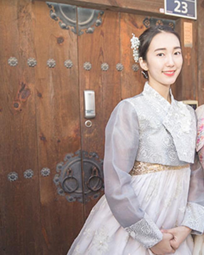 [한복대여] 퓨전한복 우아한 그레이 시스루 여자한복