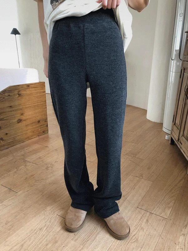 골지 기모 부츠컷 팬츠