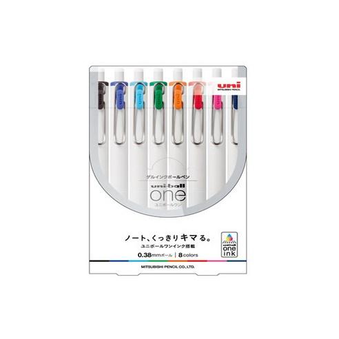 유니볼원 중성 잉크펜 0.38mm 8색 세트, 혼합색상, 1세트 - 펜/펜리필 | 쿠팡