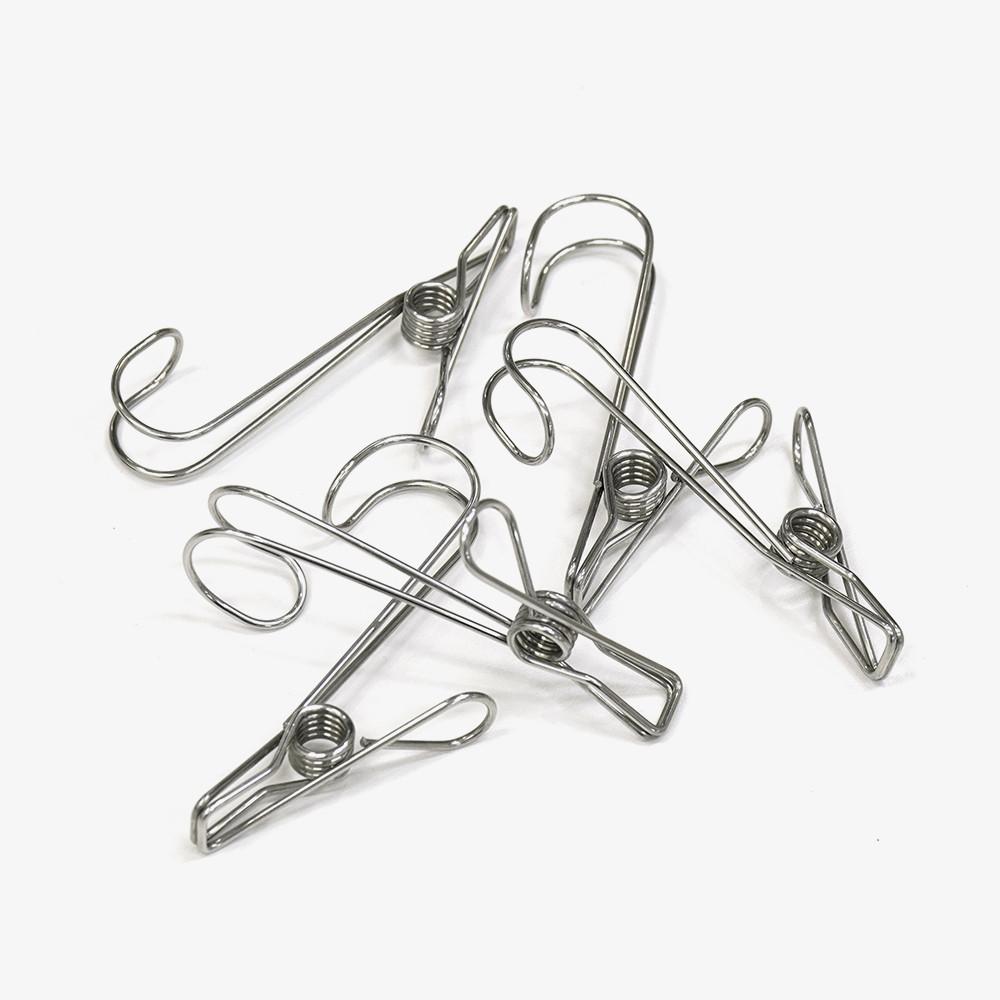 [지구샵] 스테인레스 집게 걸이 (5개세트)