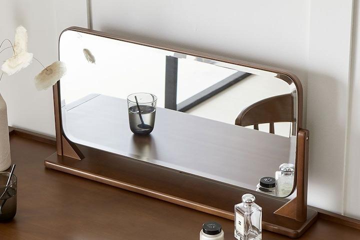 우디 원목 탁상 거울