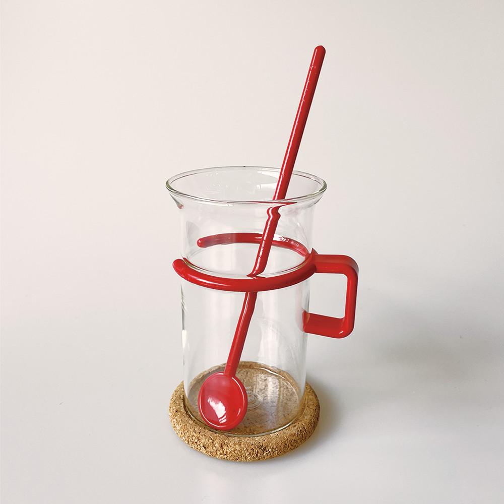 [vintage]빈티지 보덤 비스트로 커피 글라스머그 레드/bodum bistro coffee glasses mug red