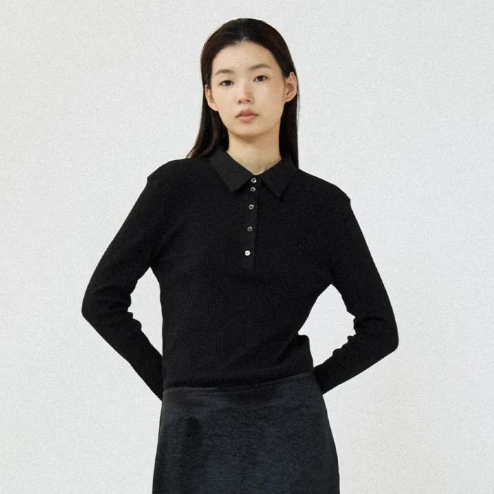 [2차리오더]KIND COLLAR T-SHIRT (BLACK)