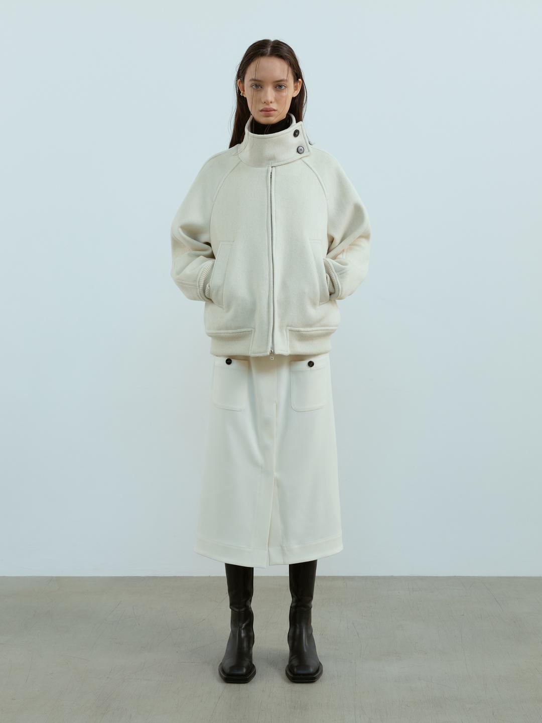 CREAM BOMBER JACKET