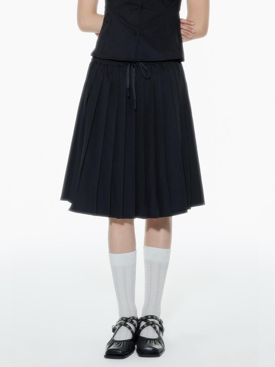 Onthereverse String A-line Pleats Skirt / M,L