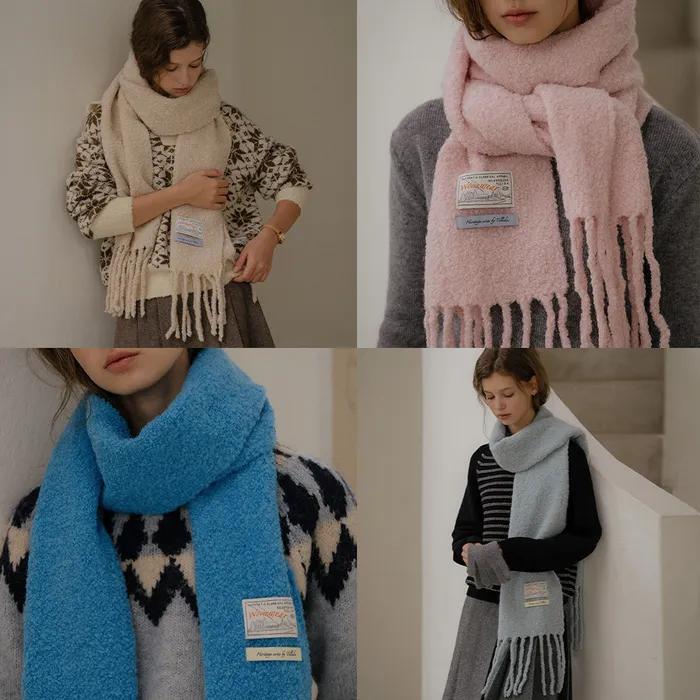 Boucle textured wool muffler [TIWT03AC01]_4color