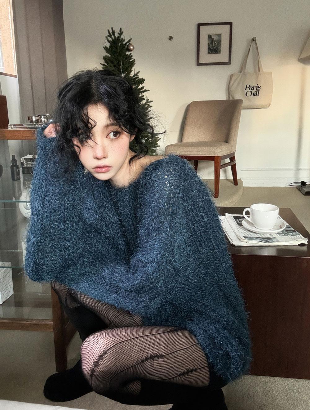 Curly Hair Over Knit