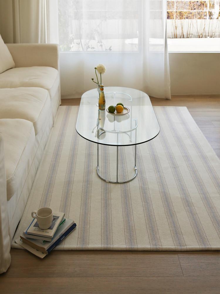 러그 카페트 워셔블 파스텔 스트라이프 사계절 거실러그 100x150cm