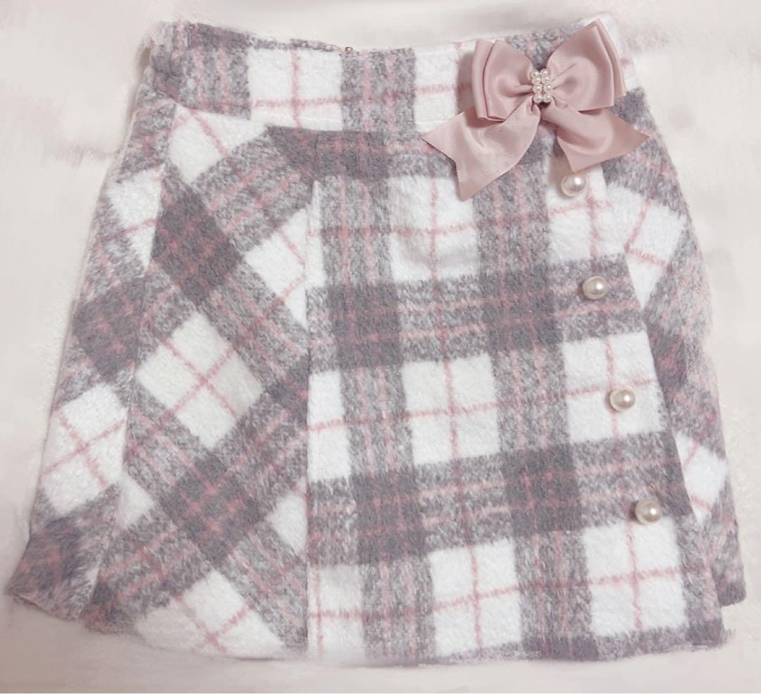 チェック柄ミニスカート リボン付き LIZLISA 量産型