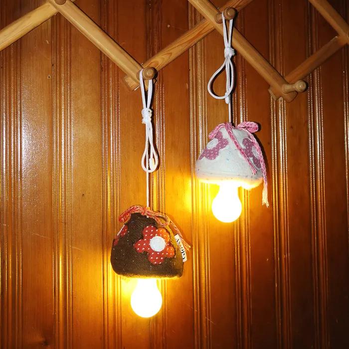 Grandma knit mushroom lamp 그랜마 니트 머쉬룸 램프(brown, ivory)