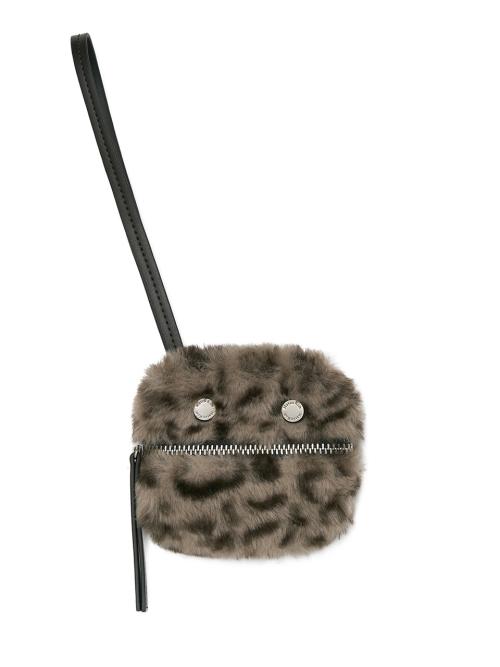 LEOPARD MINI POUCH IN GREY