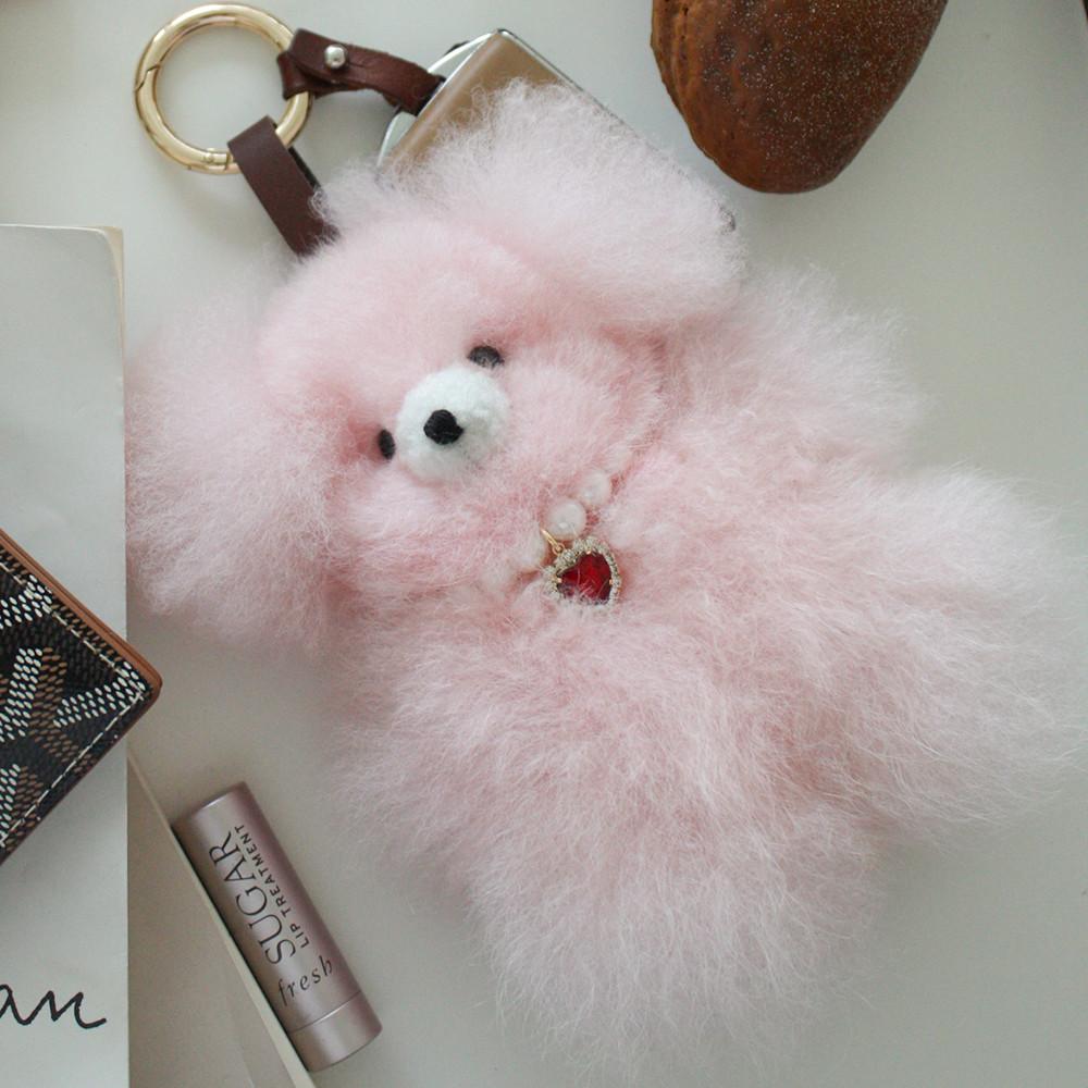 [아르떼알파카] 알파카 핑크 테디베어 키링