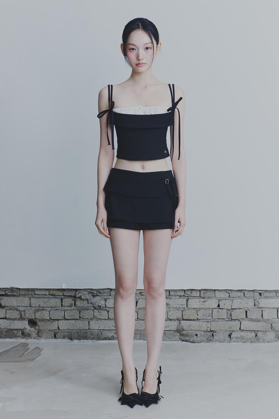 HEART RIBBON TOP black