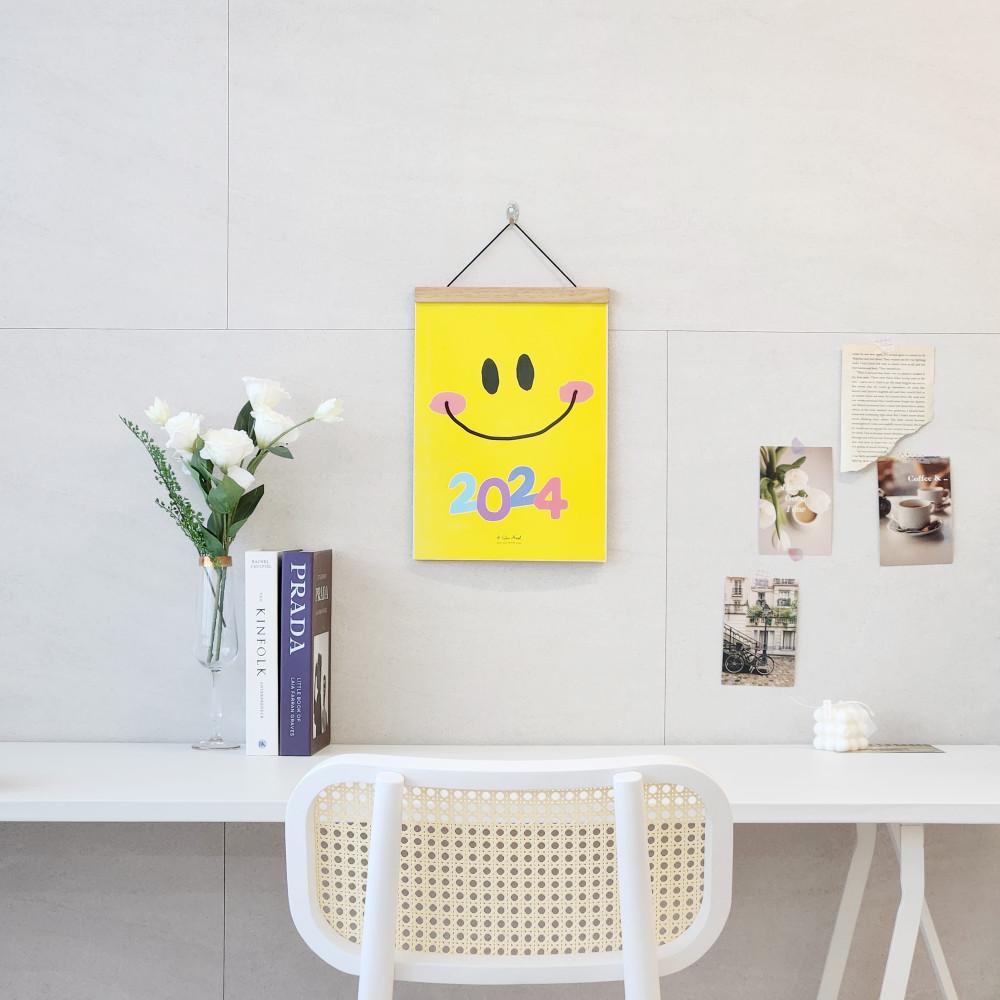 [공동구매] #컬러무드 2024 캘린더 우드 홀더 벽달력