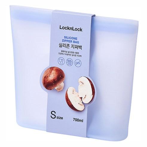 락앤락 실리콘 지퍼백 700ml 블루, 1개