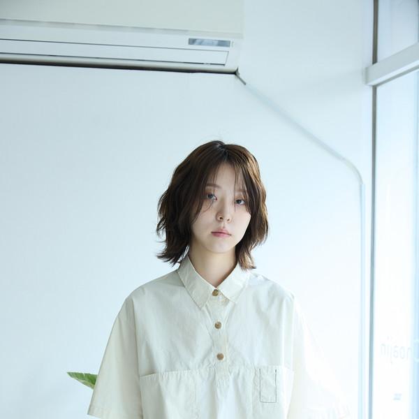 Half collar shirt / cream